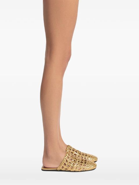 Giuseppe Zanotti woven cage slippers - Gold
