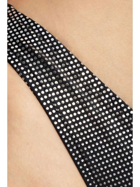 Moschino logo-print metallic-sheen bikini bottoms - Black