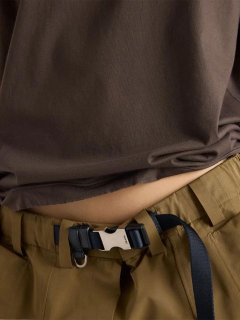 Prada triangle-logo crew-neck T-shirt - Brown