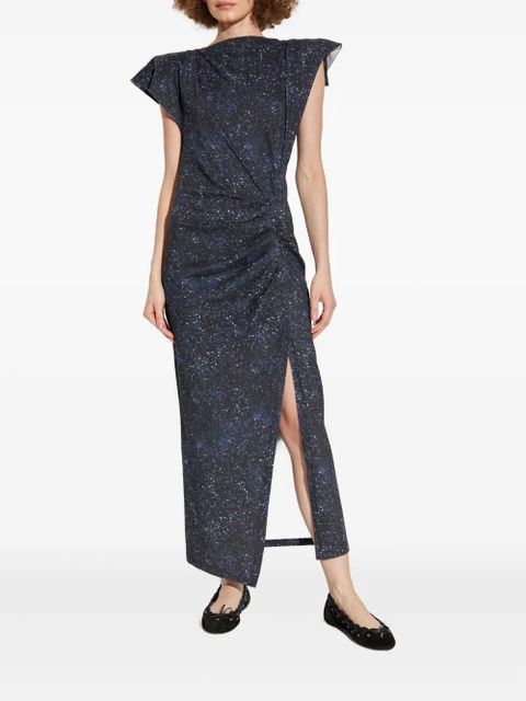 ISABEL MARANT printed side-split dress - Black