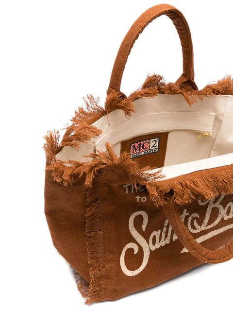 MC2 Saint Barth Vanity fringed tote 0bag - Brown