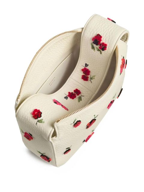 KHAITE small Elena floral-embroidered leather shoulder bag - Neutrals - zdjęcie produktu nr 2