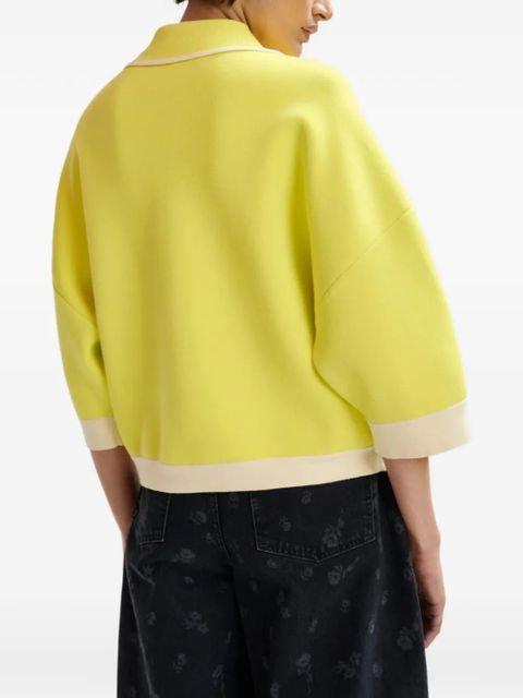 Essentiel Antwerp flower-button flap-pocket cardigan - Yellow