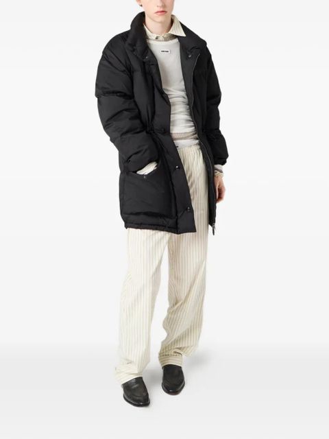 Miu Miu Technical pongé down long jacket - Black - zdjęcie produktu nr 2