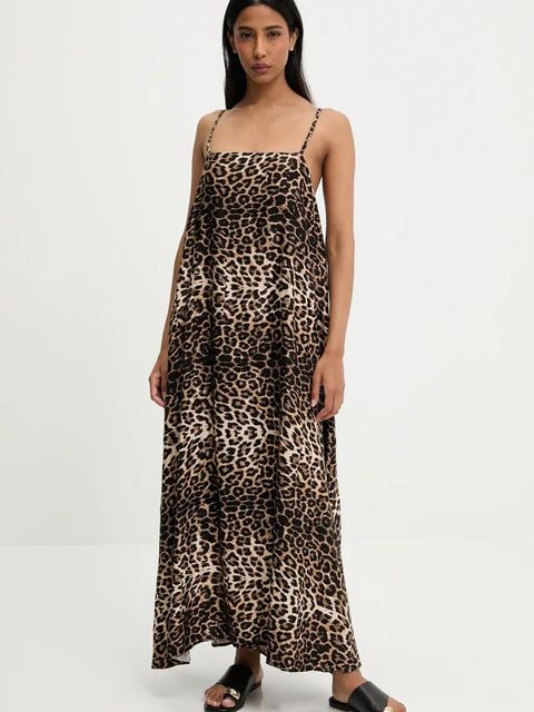 Answear.LAB sukienka kolor brązowy maxi rozkloszowana - zdjęcie produktu nr 1