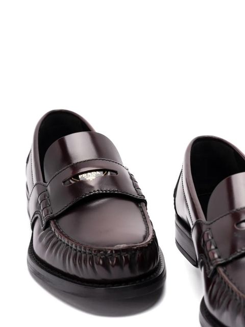 Prada leather loafers - Brown