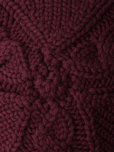 Prada cable-knit logo bucket hat - Red - zdjęcie produktu nr 2