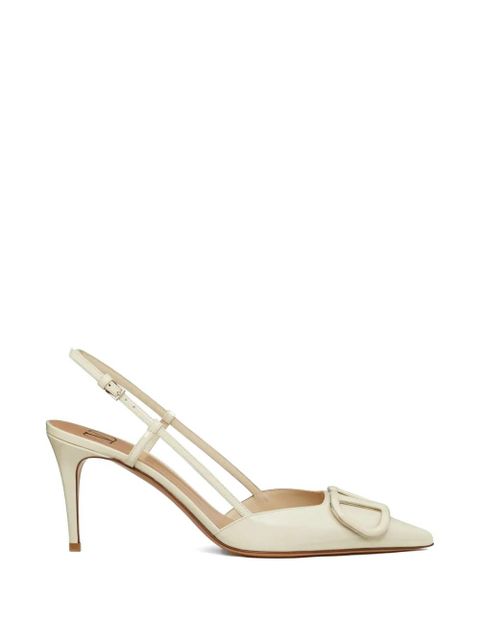 Valentino Garavani VLogo patent-leather pumps - Neutrals - zdjęcie produktu nr 1