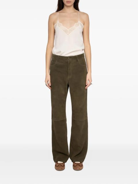 Zadig&Voltaire Evy Heavy panelled suede trousers - Green