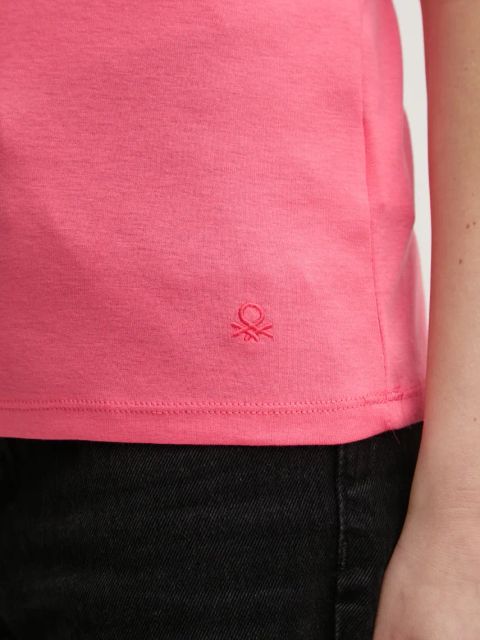 United Colors of Benetton t-shirt bawełniany damski kolor różowy 3GA2E4230