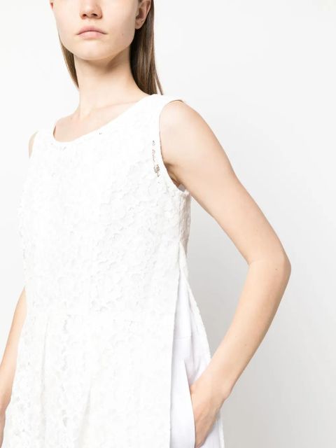 Comme Des Garçons lace-overlay midi dress - White