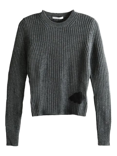 Cecilie Bahnsen ribbed appliqué sweater - Grey - zdjęcie produktu nr 1