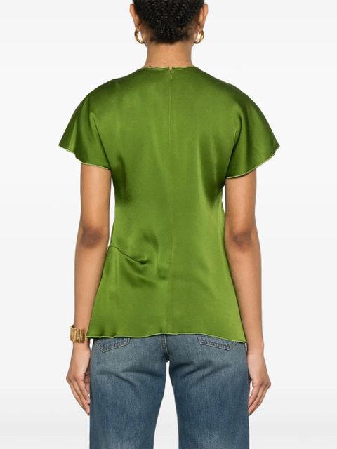 Victoria Beckham pleat-detail top - Green