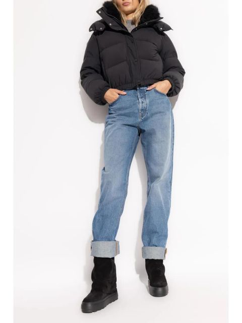 Yves Salomon high-neck puffer jacket - Black