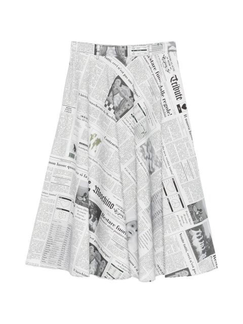Moschino newspaper-print midi skirt - White - zdjęcie produktu nr 1