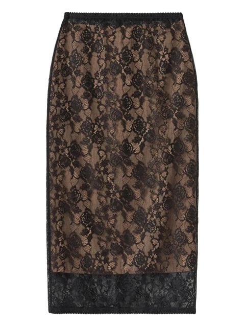 Self-Portrait floral lace midi skirt - BLACK - zdjęcie produktu nr 1