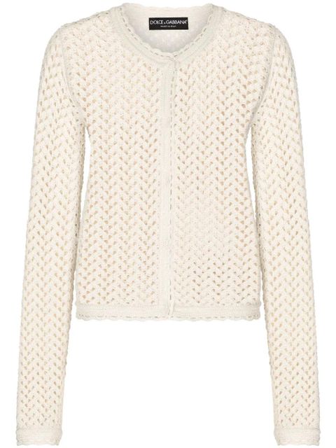 Dolce & Gabbana crochet-knit cardigan - Neutrals - zdjęcie produktu nr 1