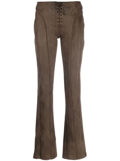 MISBHV tie-front faux suede trousers - Brown - zdjęcie produktu nr 1