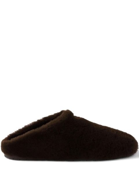 Prada suede shearling mules - Brown - zdjęcie produktu nr 1