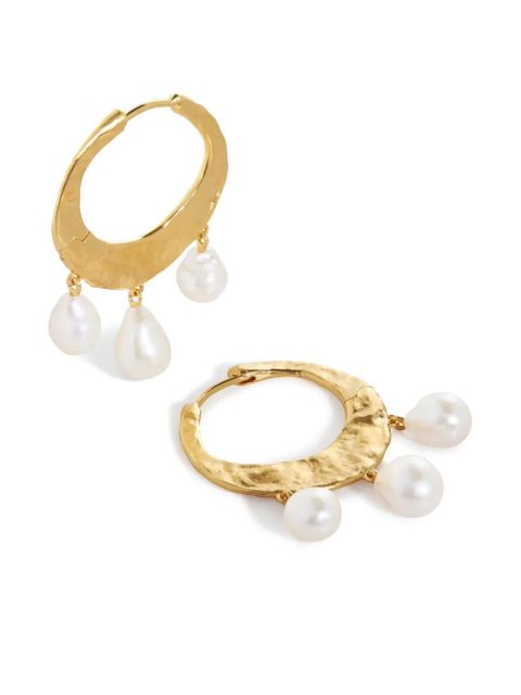 Monica Vinader Capri Baroque Pearl medium hoop earrings - Gold - zdjęcie produktu nr 1