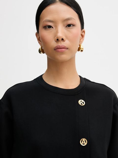 Karl Lagerfeld bluza KARL DAILY damska kolor czarny gładka B1W20015