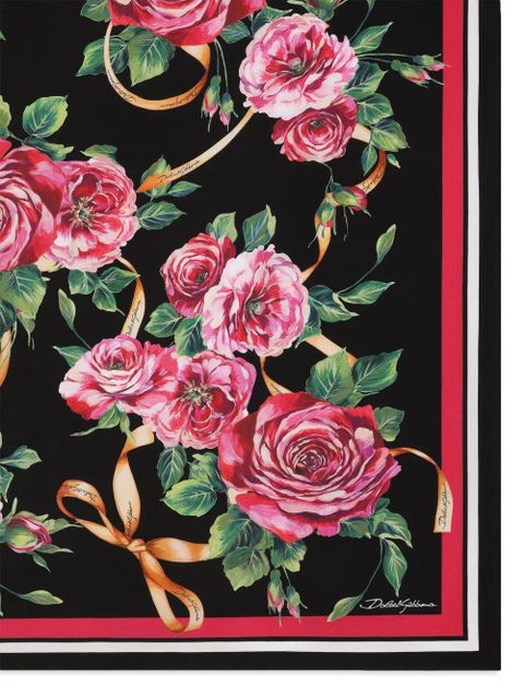 Dolce & Gabbana floral-print foulard - Black - zdjęcie produktu nr 2
