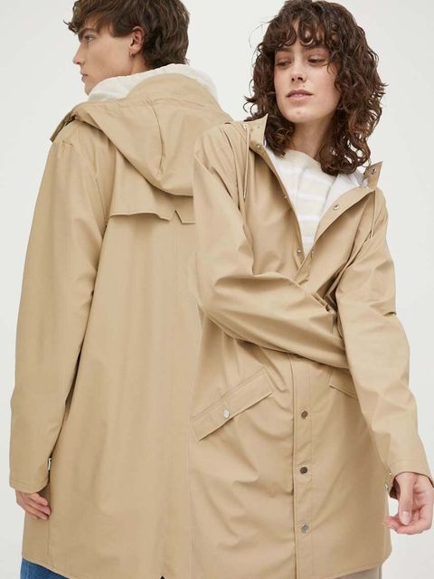 Rains kurtka przeciwdeszczowa 12020 Long Jacket kolor beżowy przejściowa 12020.24-24Sand - zdjęcie produktu nr 1