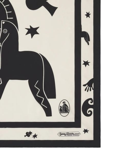 Lanvin graphic-print silk scarf - Neutrals - zdjęcie produktu nr 2