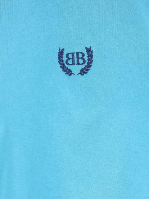 Balenciaga short-sleeve logo-embroidery T-shirt - Blue
