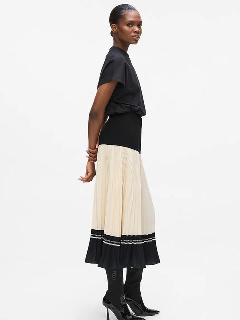 Karl Lagerfeld spódnica kolor czarny maxi rozkloszowana A4W12014