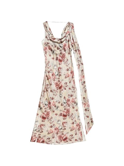 Acne Studios floral-print cowl-neck dress - Neutrals - zdjęcie produktu nr 1