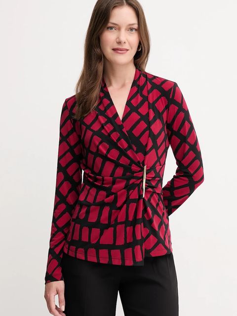 Joseph Ribkoff bluzka damska kolor bordowy wzorzysta 253139 - zdjęcie produktu nr 1