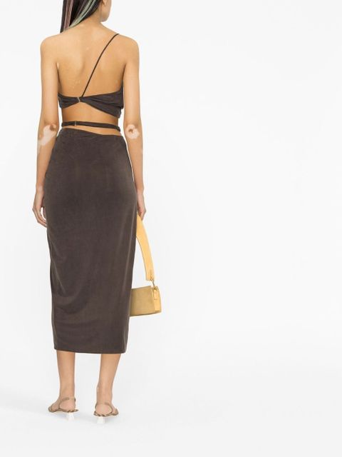 Jacquemus Le Bandeau asymmetric top - Brown