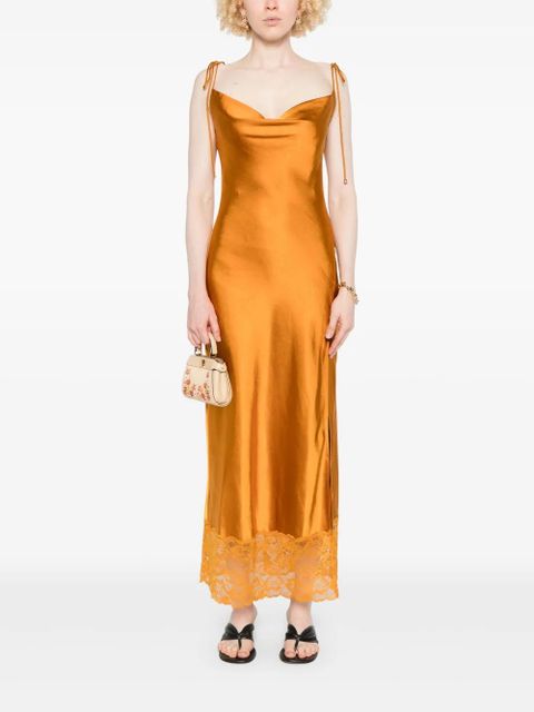 Self-Portrait satin dress - Orange