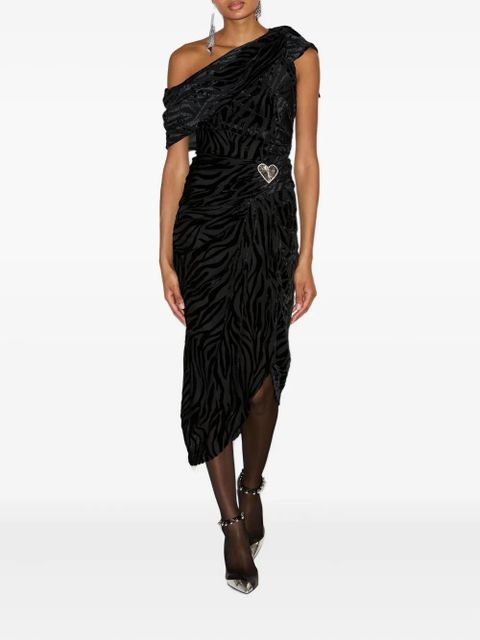 ISABEL MARANT zebra-print one-shoulder dress - Black - zdjęcie produktu nr 2