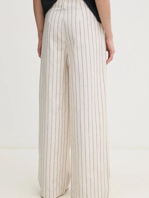 Pepe Jeans spodnie lniane HERLY damskie kolor beżowy szerokie high waist PL211806 - zdjęcie produktu nr 2