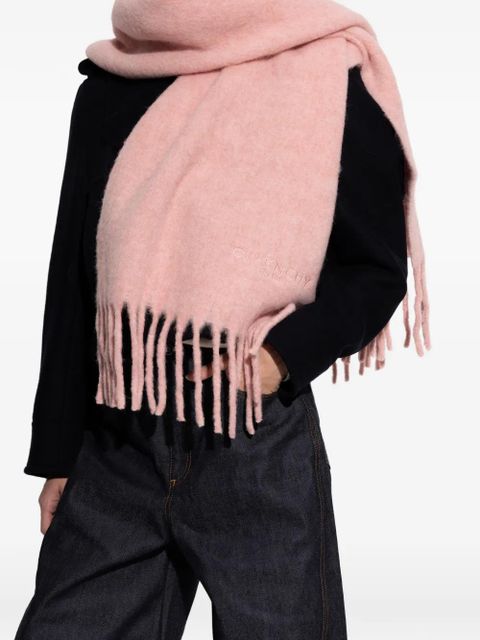 Givenchy fringed logo scarf - Pink