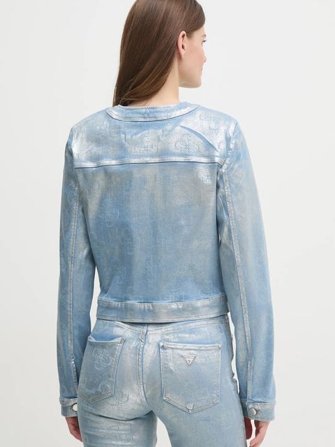 Guess kurtka SAMMY damska kolor srebrny przejściowa W5RN11 D5JS1