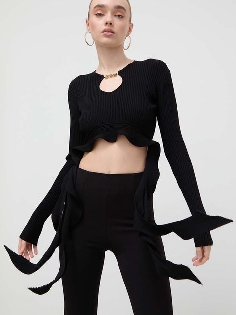 Versace Jeans Couture sweter damski kolor czarny 76HAFM01 CMN33