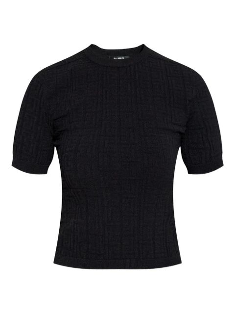 Balmain textured short-sleeve T-shirt - Black - zdjęcie produktu nr 1