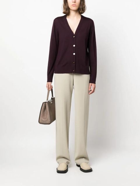 Tory Burch fine-knit V-neck cardigan - Red