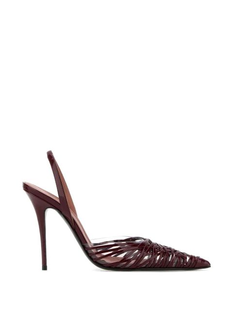 Amina Muaddi Lori woven leather pumps - Red - zdjęcie produktu nr 1