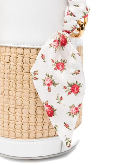 Dolce & Gabbana floral-print bucket bag - White