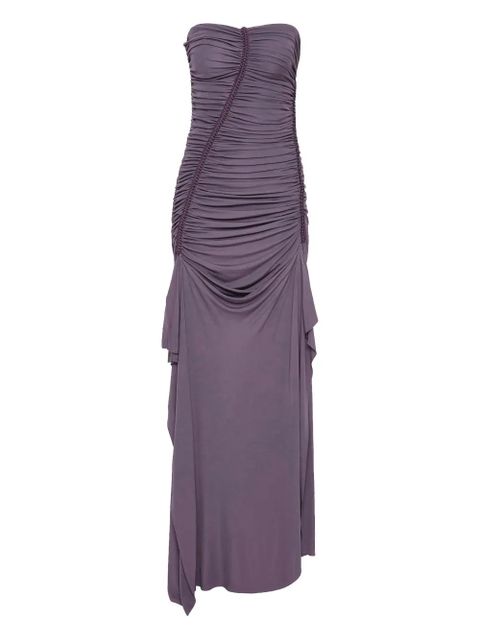 Christopher Esber Shibari ruche strapless jersey maxi dress - Purple - zdjęcie produktu nr 1