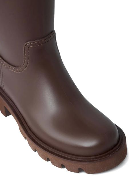 Moncler layered rain boots - Brown