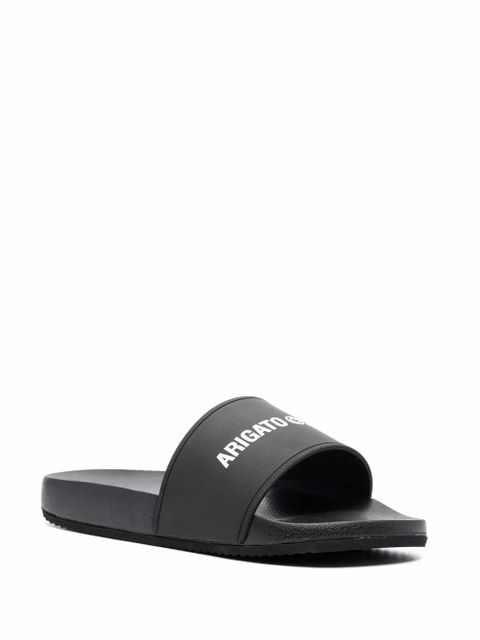 Axel Arigato logo-print slides - Black