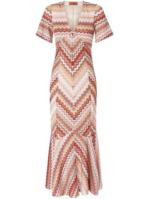 Missoni serrated zigzag-pattern maxi dress - Brown - zdjęcie produktu nr 1