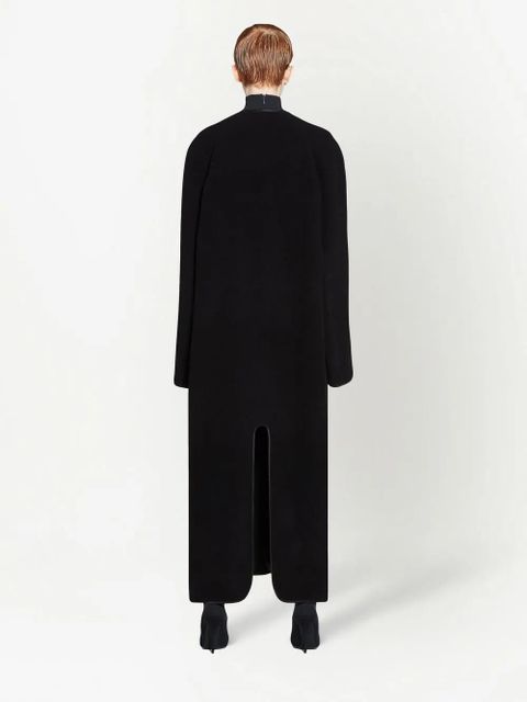 Balenciaga V-neck single-breasted coat - Black