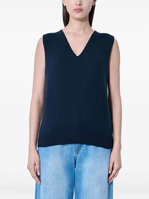 The Row V-neck vest - Blue - zdjęcie produktu nr 1