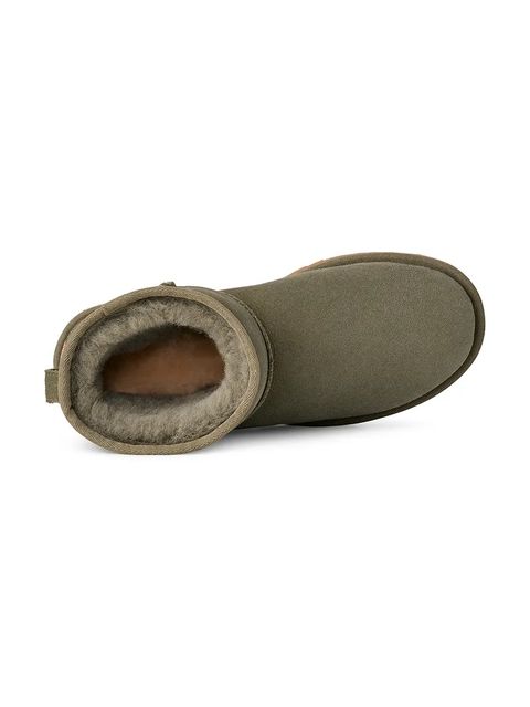 UGG śniegowce zamszowe Classic Mini II kolor zielony 1016222.MSSGR